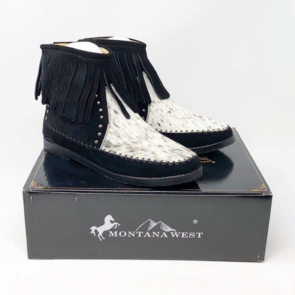 Montana West Western Booties Genuine Hair-On - Picture 13 of 14